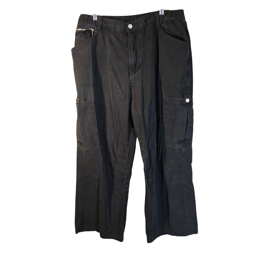 Men's W36L39 Black Cargo Pants [0202]